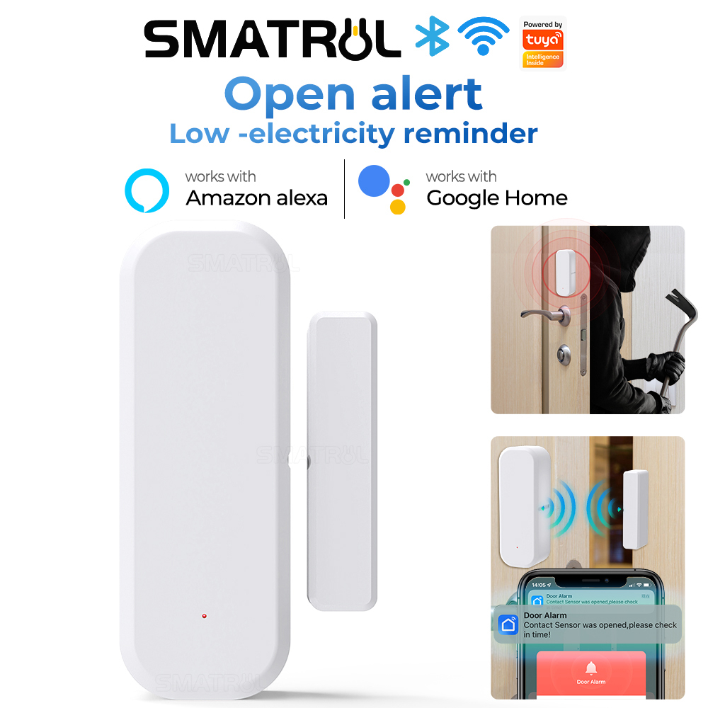 Chuông Cửa Thông Minh Smatrul Báo Động Chống Trộm Không Dây Tương Thích Với Tuya Smart Life Và Alexa Google