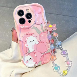 Ốp lưng Realme C75 Note 50 60 C61 C63 C65 C67 C51 C53 C55 C15 C11 C30s C35 C33 C30 C31 C12 C17 C21y C25 C25y C25s C20 C21 12 Pro Plus 10 8 Pro 8i 7 7i 6 6i 5 Pro C3 C2 5i 5s flower Lanyard Interesting 3D Wave edge soft phone case