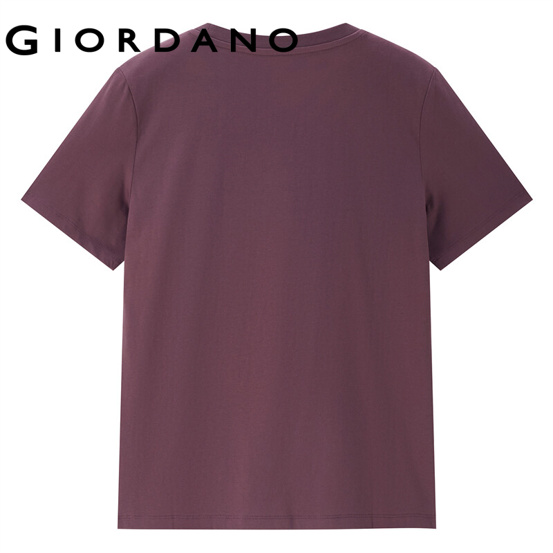 Áo thun GIORDANO 05323394 100% cotton dệt kim tay ngắn cổ tròn thêu họa tiết chú mèo dành cho nữ