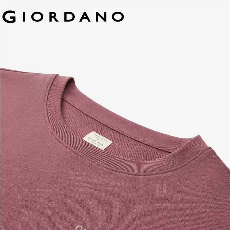 Áo thun GIORDANO 05323421 cotton tay ngắn cổ tròn thêu họa tiết dành cho nữ