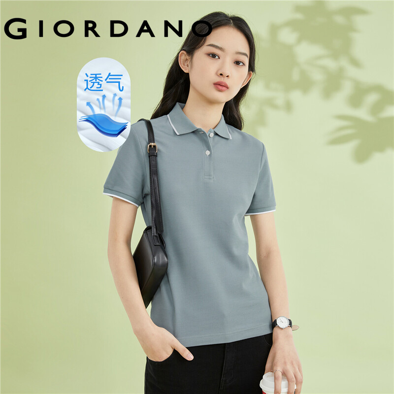 Áo Sơ Mi polo Ngắn Tay Mỏng Cho Nữ GIORDANO 05311399