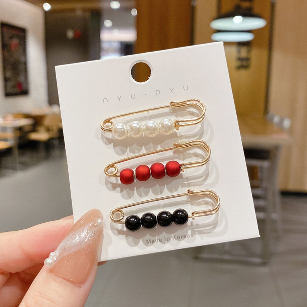 Set 3 Ghim Cài Áo Hình Tráng Men Đính Ngọc Trai Dễ Thương