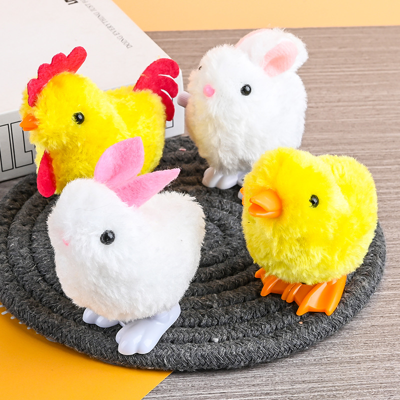 Thú Nhồi Bông Hình Gà / Thỏ Lên Dây Cót Đáng Yêu Cho Bé Trai Và Gái 1 Tuổi