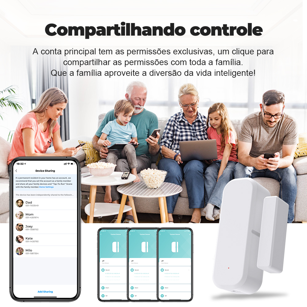 Chuông Cửa Thông Minh Smatrul Báo Động Chống Trộm Không Dây Tương Thích Với Tuya Smart Life Và Alexa Google