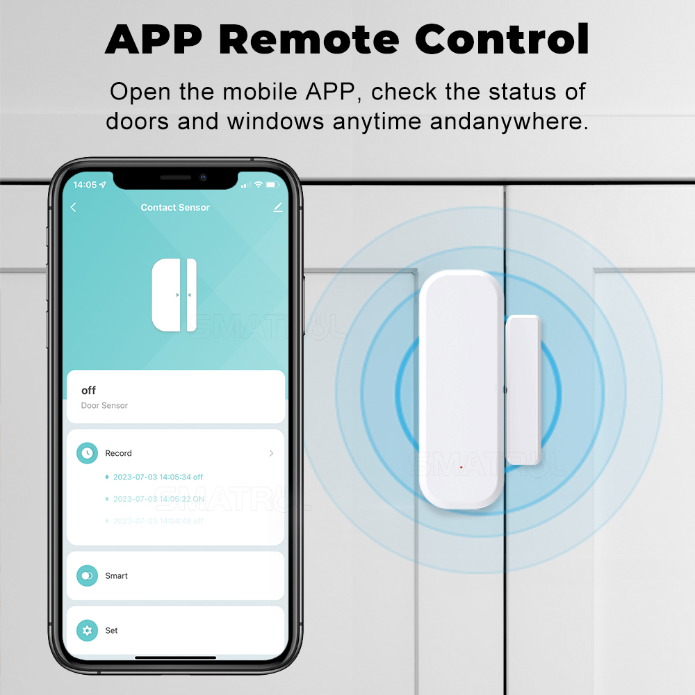Chuông Cửa Thông Minh Smatrul Báo Động Chống Trộm Không Dây Tương Thích Với Tuya Smart Life Và Alexa Google