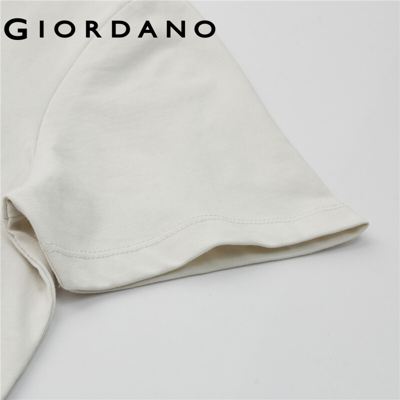 Áo thun cotton GIORDANO 05393211cổ tròn in chữ cho nữ