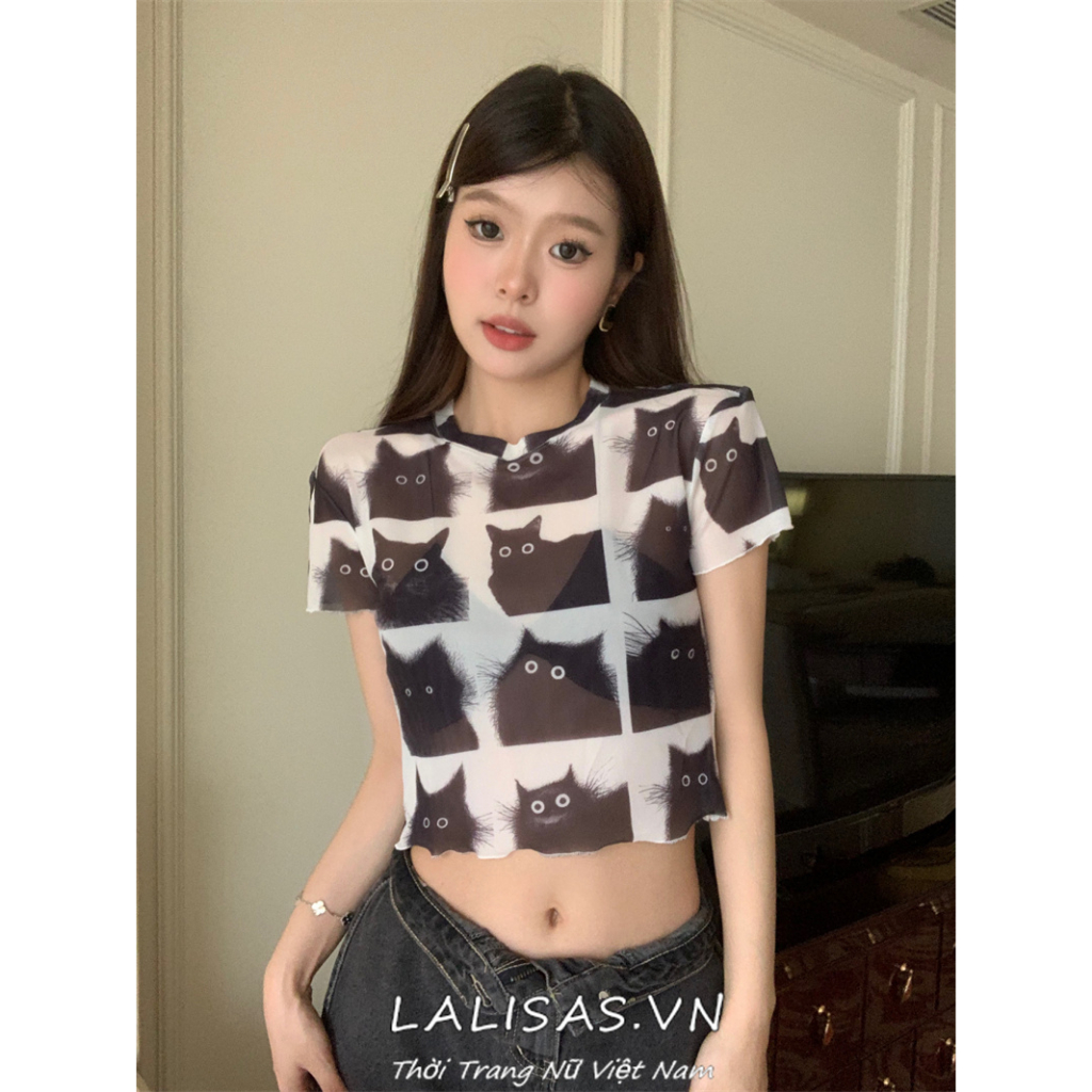 Áo Thun In Họa Tiết Hoạt Hình Phong Cách Mỹ Cổ Điển Thời Trang Mùa Hè Cho Nữ