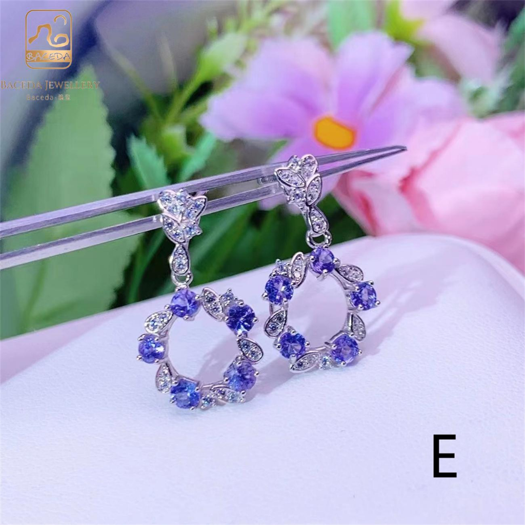 Khuyên Tai Tanzanite S925 3mm Thiết Kế Độc Đáo