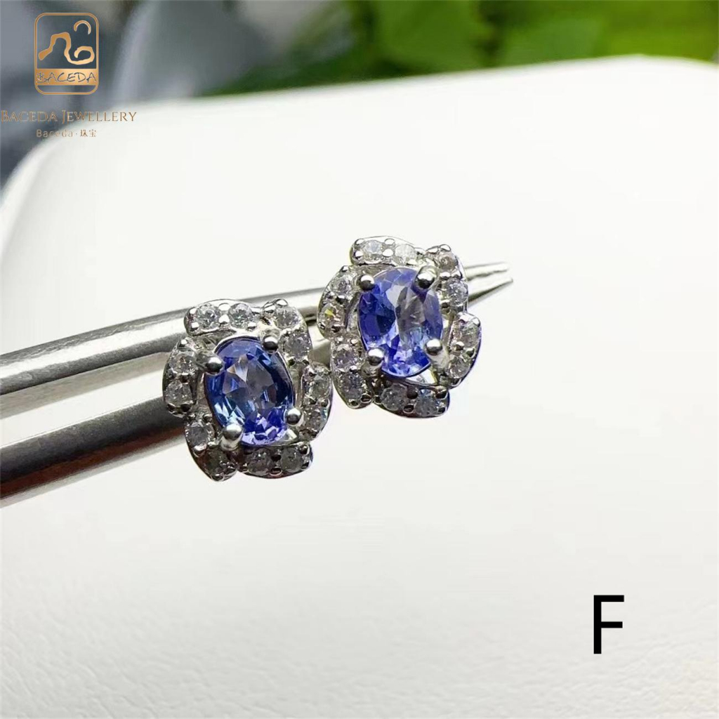 Khuyên Tai Tanzanite S925 3mm Thiết Kế Độc Đáo