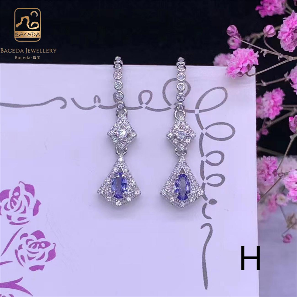 Khuyên Tai Tanzanite S925 3mm Thiết Kế Độc Đáo