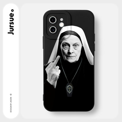Ốp lưng JURSUE mềm chống bẩn hình độc lạ ngầu đen Cho iPhone 17 16 15 14 13 12 11 Pro Max SE 2020 X XR XS ip 8 7 Plus Y3815