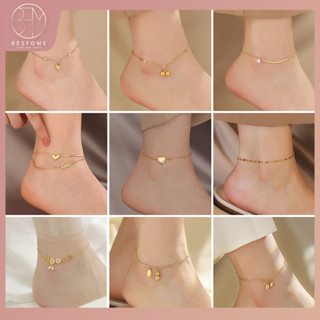 Lắc Chân Thép Không Gỉ Mạ Vàng 18K Thời Trang