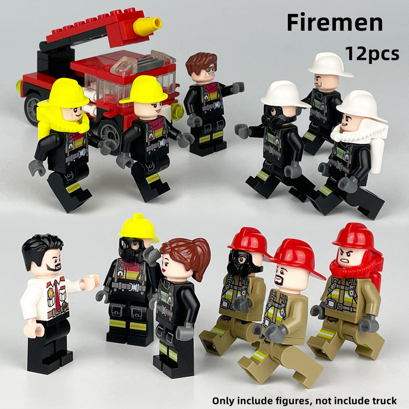 Set 12 Mô Hình Lính Cứu Hỏa Đồ Chơi Cho Bé