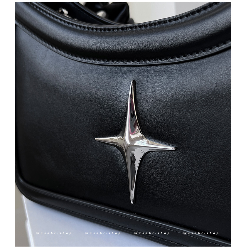 JUST STAR Túi Đeo Vai Da PU Cao Cấp Họa Tiết Ngôi Sao Đơn Giản Thời Trang Cho Nữ