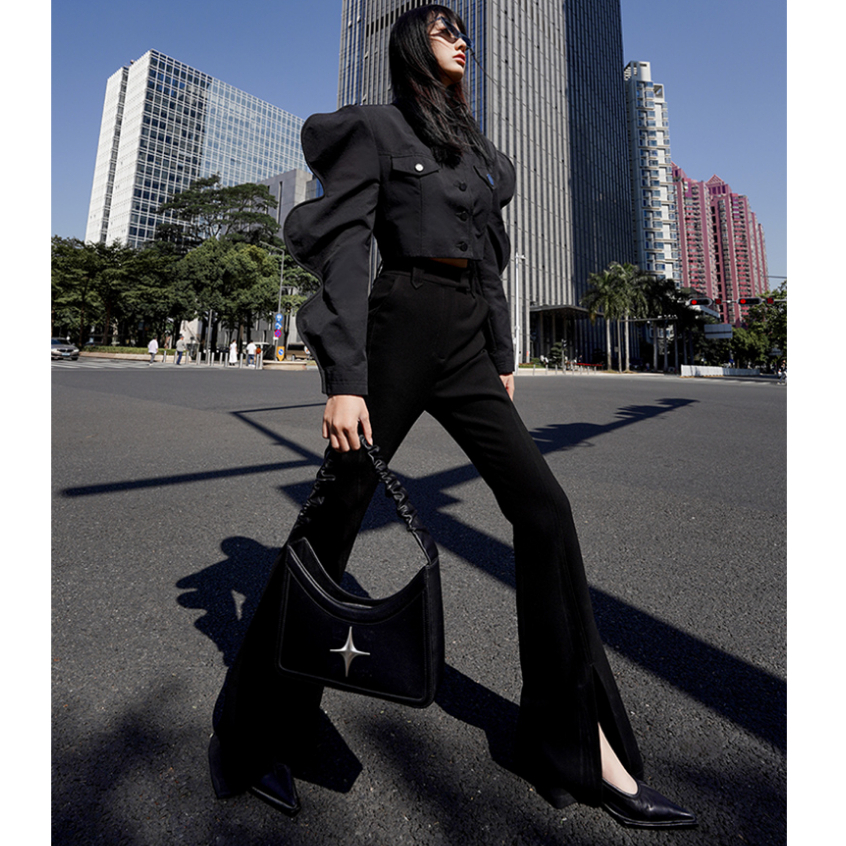 JUST STAR Túi Đeo Vai Da PU Cao Cấp Họa Tiết Ngôi Sao Đơn Giản Thời Trang Cho Nữ