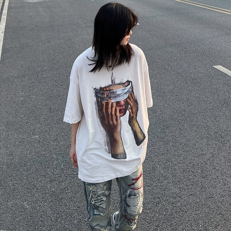 Áo Thun Nữ Tay Ngắn Dáng Rộng Có In Hình Cá Tính