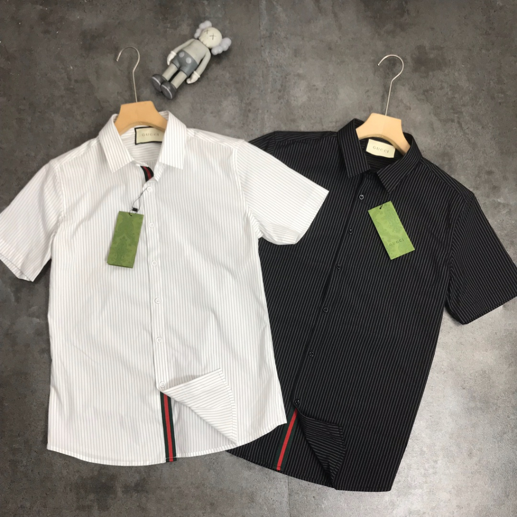 Áo Thun Tay Ngắn In Chữ Gucci Phối Màu Đỏ Đen Size 18 Thời Trang Sang Trọng Cho Nam
