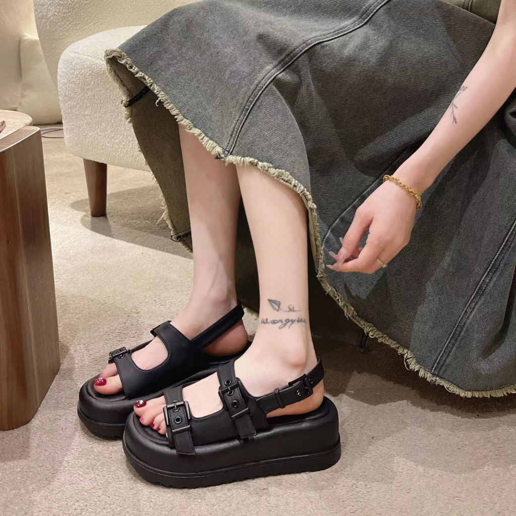 Dép Quai Ngang Đế Dày Phong Cách Thể Thao Thời Trang Mùa Hè Mới Cho Nữ