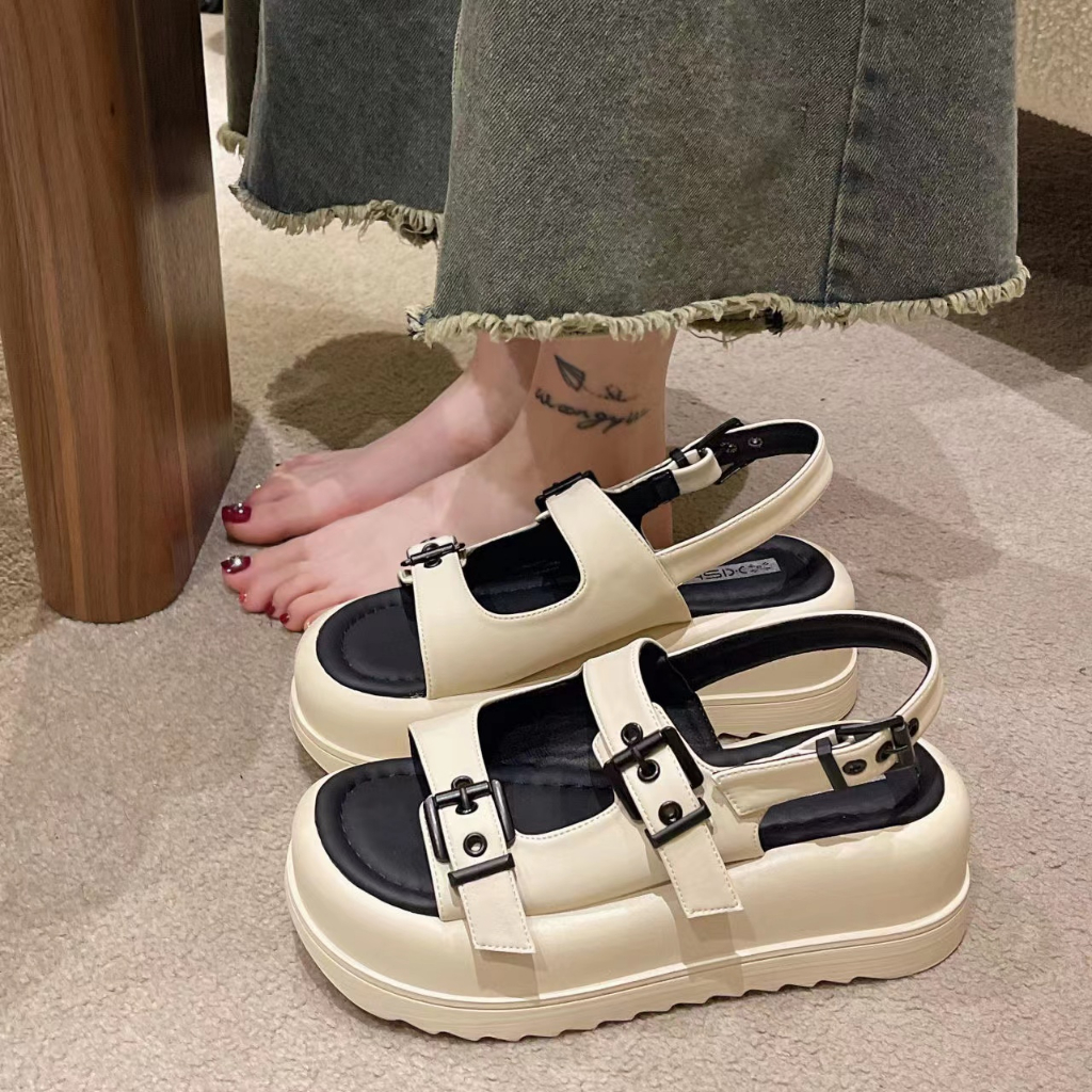 Dép Quai Ngang Đế Dày Phong Cách Thể Thao Thời Trang Mùa Hè Mới Cho Nữ
