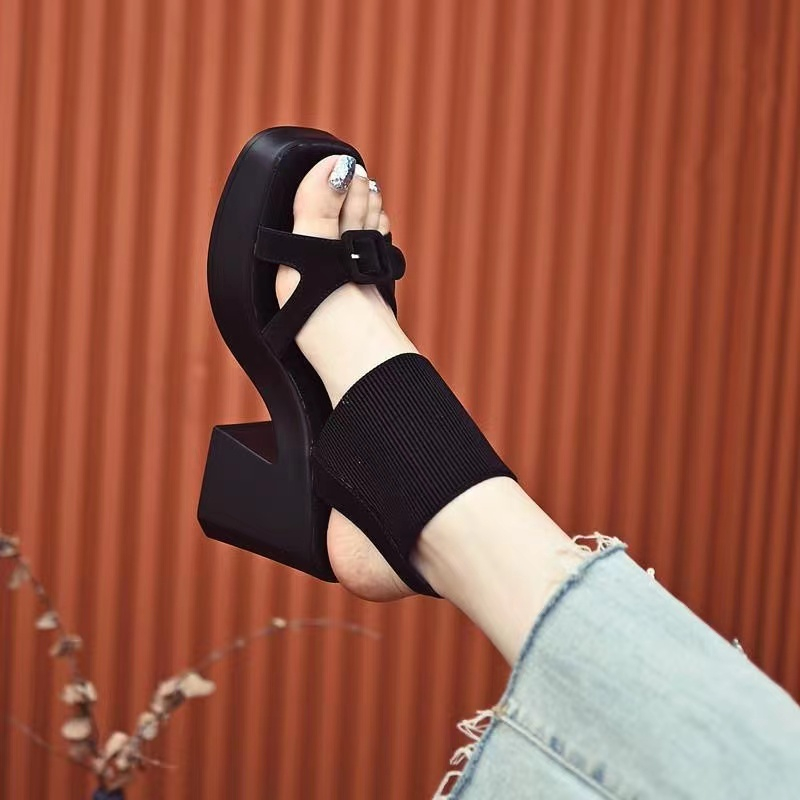 Dép Sandal Đế Dày Mũi Vuông Thời Trang Hàn Quốc 2023 Dễ Thương Cho Nữ