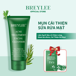 Sữa rửa mặt BREYLEE giảm mụn đầu đen thu nhỏ lỗ chân lông cho da dầu mụn nhạy cảm 100g