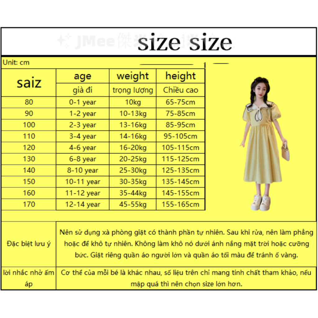 Đầm Công Chúa Phong Cách Hàn Quốc Thời Trang Mùa Hè Cho Bé Gái 3-14 Tuổi