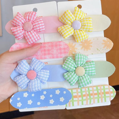 Kẹp Tóc Dạng Dán Ngắn Phong Cách Hoạt Hình Hàn Quốc Cho Bé Gái