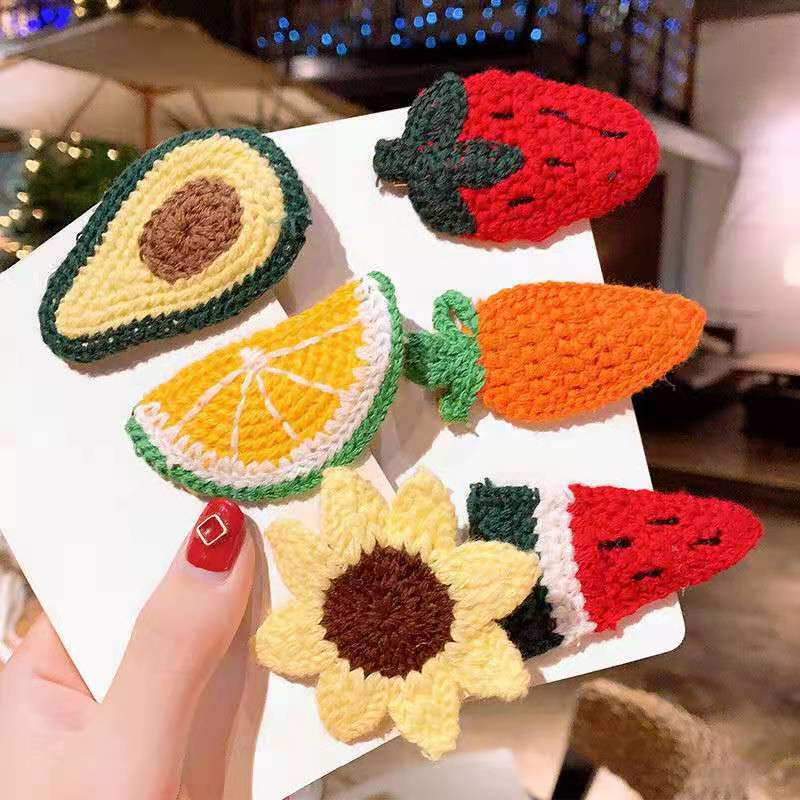 Kẹp Tóc Dạng Dán Ngắn Phong Cách Hoạt Hình Hàn Quốc Cho Bé Gái