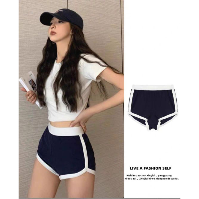 Quần Short Thể Thao Nữ Màu Sắc Tương Phản Năng Động