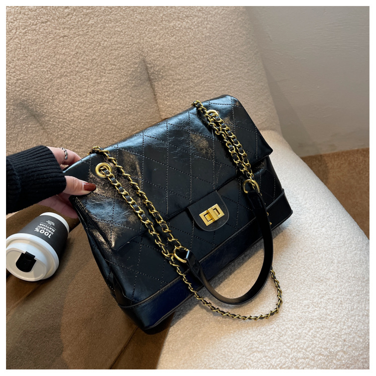 Túi đeo chéo đeo vai họa tiết kẻ sọc hình thoi phong cách đơn giản thời trang thu đông dành cho nữ