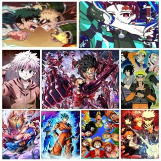 Tranh đính đá bộ tranh nhân vật hoạt hình one piece monkey d luffy/naruto/hunter x hunter tranh giảm căng thẳng 30*40cm dzdp22815