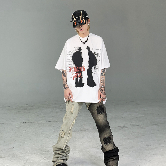 Áo Thun Tay Ngắn Cổ Tròn In Hình Phong Cách hip hop Thời Trang Mùa Hè Mới Cho Nam