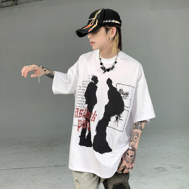 Áo Thun Tay Ngắn Cổ Tròn In Hình Phong Cách hip hop Thời Trang Mùa Hè Mới Cho Nam