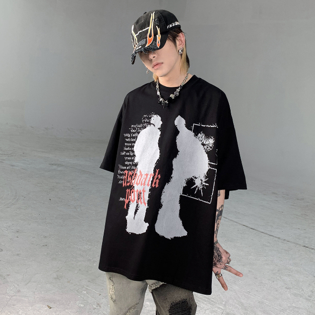 Áo Thun Tay Ngắn Cổ Tròn In Hình Phong Cách hip hop Thời Trang Mùa Hè Mới Cho Nam