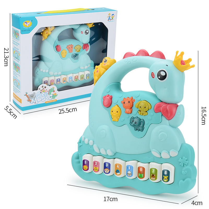 Đồ Chơi Đàn Piano Điện Tử Có Đèn Và Nhạc Hình Khủng Long Dễ Thương Cho Bé