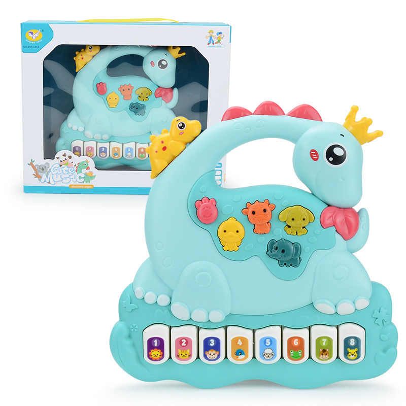 Đồ Chơi Đàn Piano Điện Tử Có Đèn Và Nhạc Hình Khủng Long Dễ Thương Cho Bé