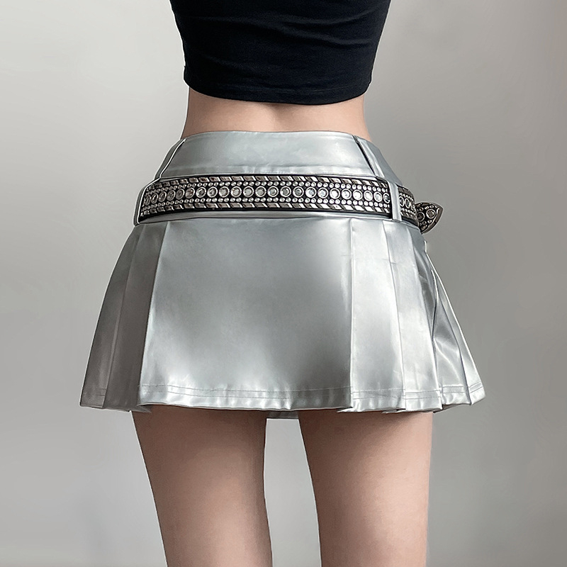 Enjoy Freedom Chân Váy Xếp Ly Lưng Cao Màu Trơn Ôm Dáng Phong Cách Đường Phố Mỹ Thời Trang Cho Nữ (Không Kèm Thắt Lưng)