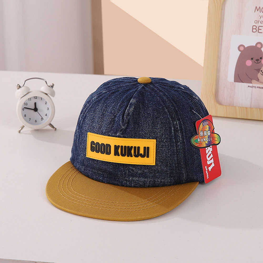 Mũ Lưỡi Trai Denim Phong Cách Hip hop Thời Trang Mùa Thu Cho Bé 3-8 Tuổi