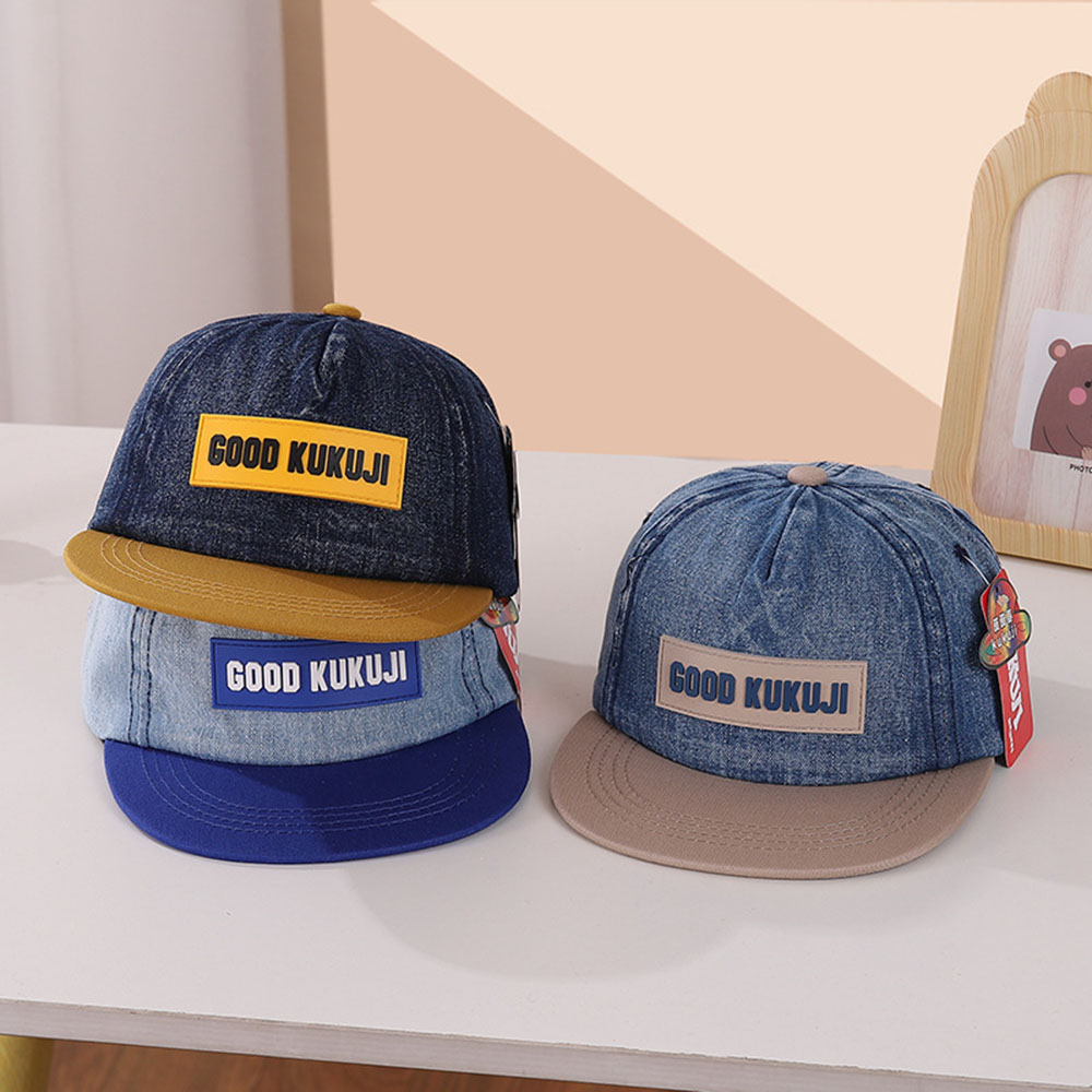 Mũ Lưỡi Trai Denim Phong Cách Hip hop Thời Trang Mùa Thu Cho Bé 3-8 Tuổi