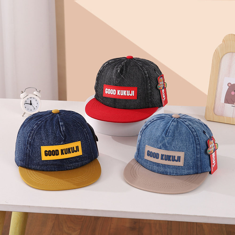 Mũ Lưỡi Trai Denim Phong Cách Hip hop Thời Trang Mùa Thu Cho Bé 3-8 Tuổi
