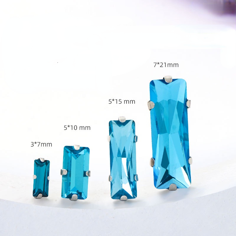 Đá Pha Lê Hình Chữ Nhật 5 * 15mm Tự Làm Túi Xách / Giày Dép Tiện Dụng