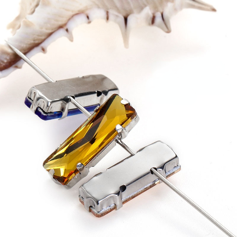 Đá Pha Lê Hình Chữ Nhật 5 * 15mm Tự Làm Túi Xách / Giày Dép Tiện Dụng