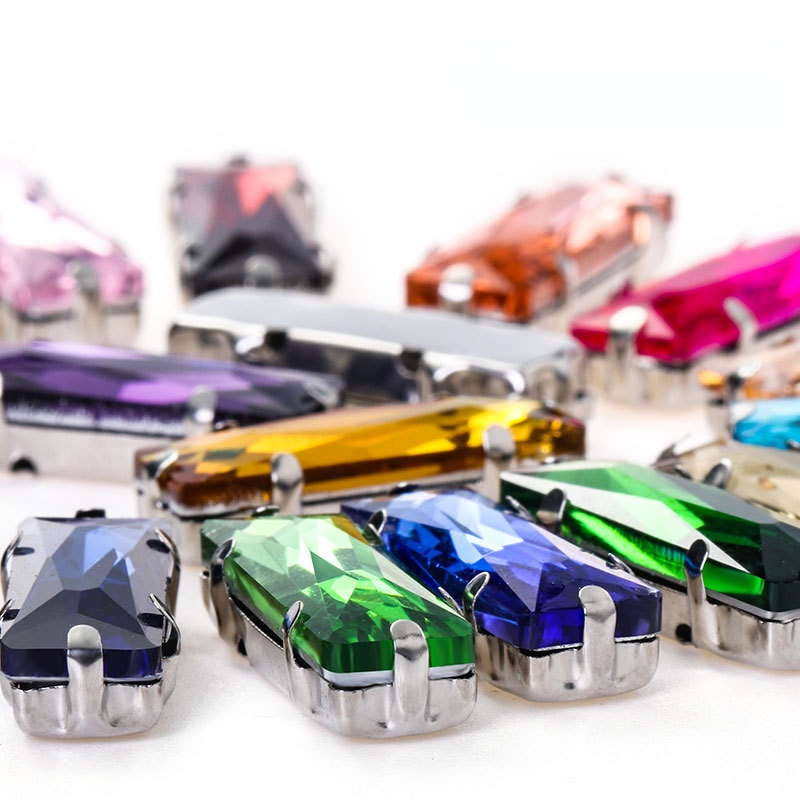 Đá Pha Lê Hình Chữ Nhật 5 * 15mm Tự Làm Túi Xách / Giày Dép Tiện Dụng