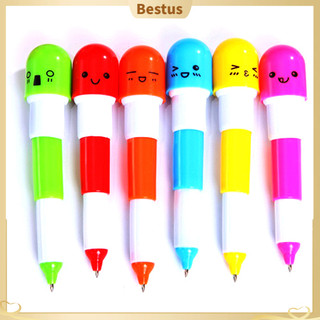 【Bestus】Bộ 6 bút bi hình thuốc con nhộng vẽ hình mặt cười vui nhộn