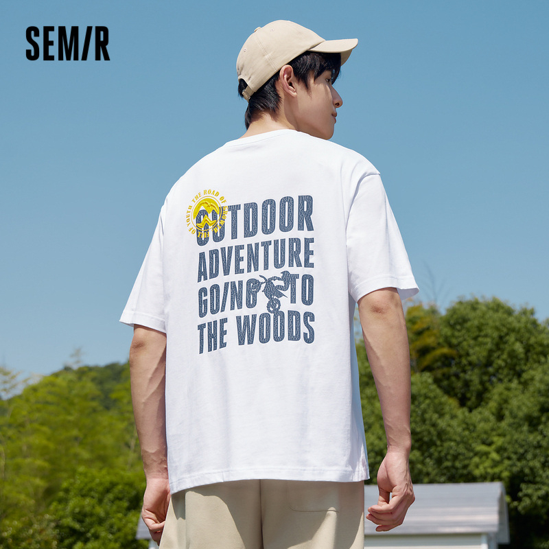 Semir Áo Thun cotton Cổ Tròn Tay Ngắn In Chữ Thời Trang Mùa Hè 2023 Cho Nam