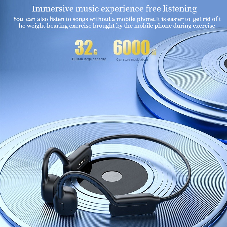 XIAOMI Tai nghe dẫn xương bơi Bluetooth không dây IPX8 Máy nghe nhạc MP3 32GB không thấm nước Tai nghe Hifi với tai nghe mic