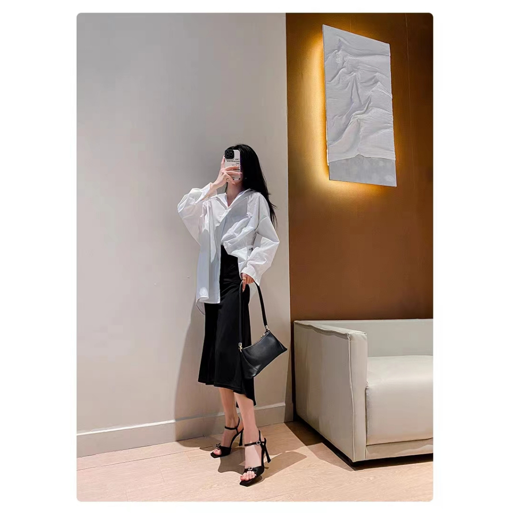 Giày Cao Gót Da Satin Mũi Vuông 3.94 Inch Thời Trang Size 34-40