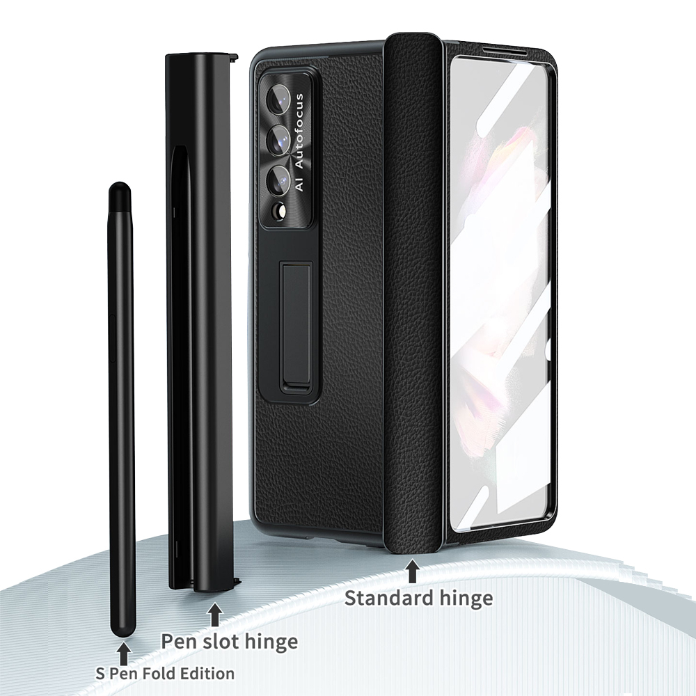 Ốp Điện Thoại Da Kèm Ngăn Đựng Bút Ẩn Cho Samsung Galaxy Z Fold 5 5G Z Fold 4