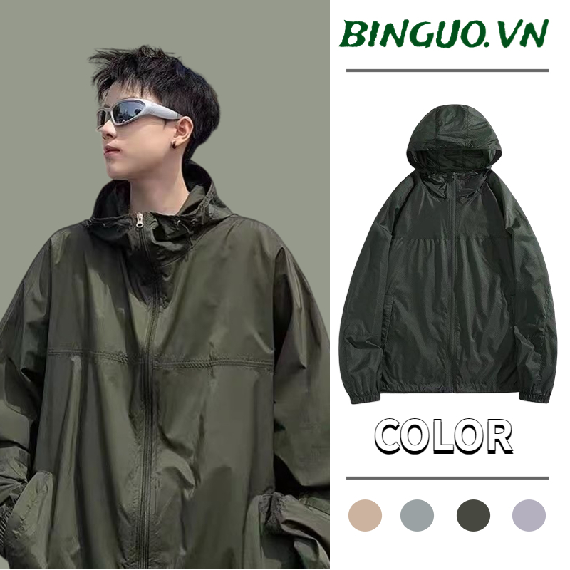 Áo Khoác Chống Nắng Hoodie Mỏng Dáng Rộng nam nữ Màu Trơn Phong Cách Hàn Quốc áo khoác chống ghép mảnh thiết kế chống tia uv Áo Chống Nắng unisex