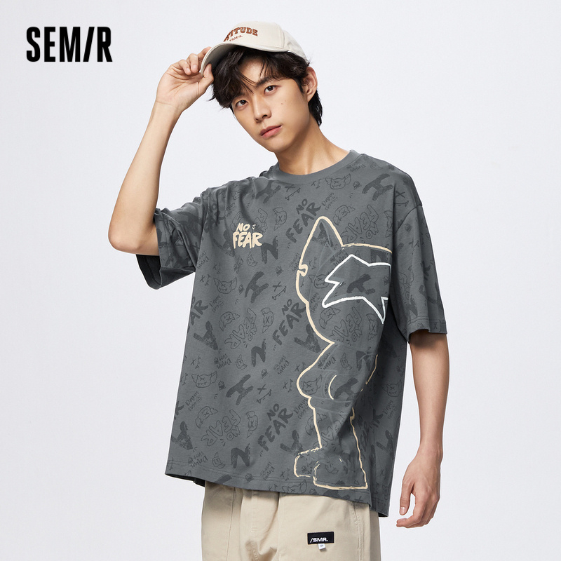 Semir Áo Thun Cotton Cổ Tròn Tay Ngắn In Chữ Thời Trang Mùa Hè 2023 Mới Cho Nam Và Nữ